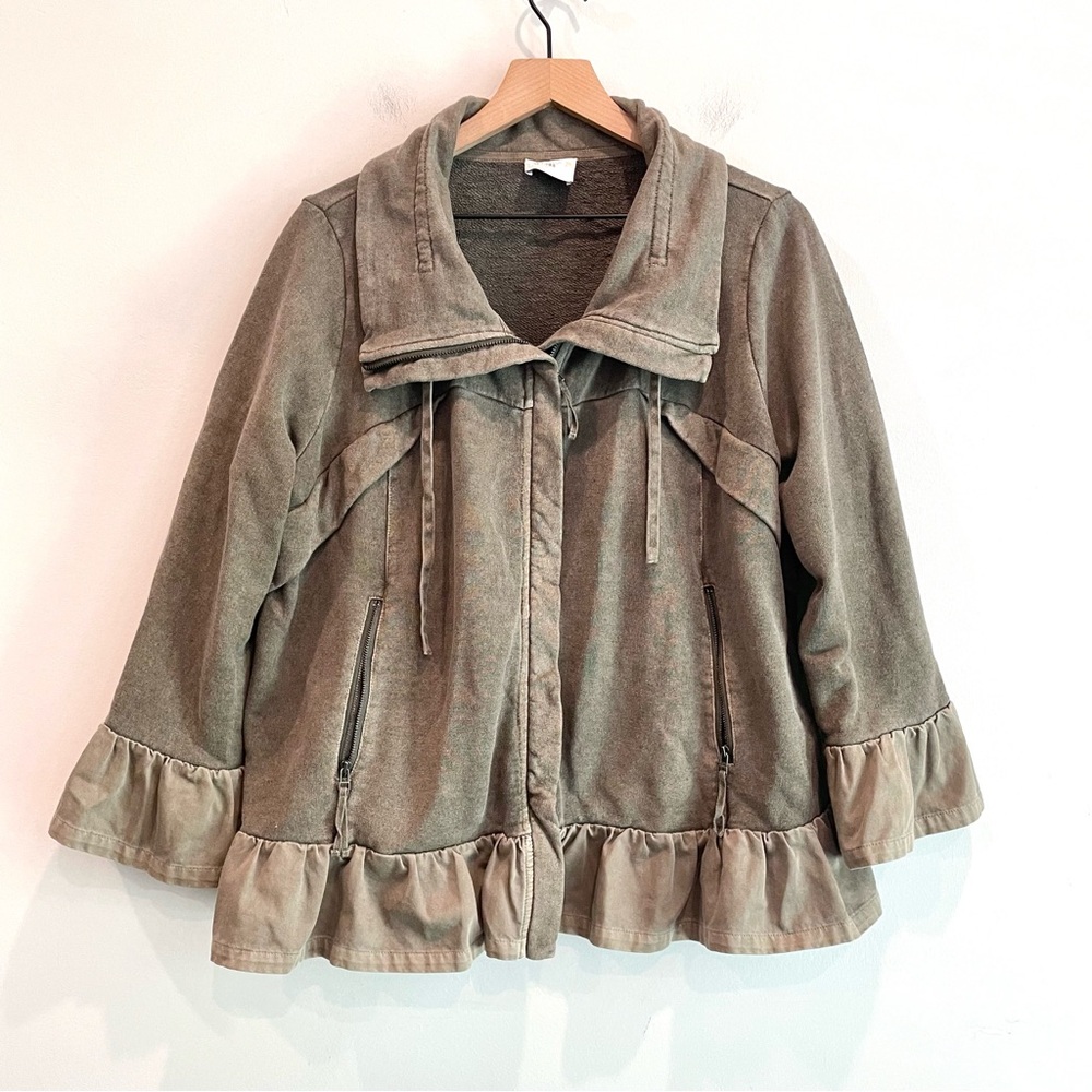 Wrap London Zip Front Ruffle Hem Jacket - Picture 2 of 13